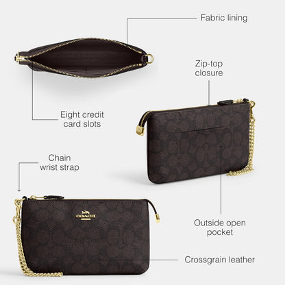 COACH Large Wristlet W Chain GRANDE WRISTLET W CADENA Mujer
