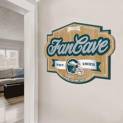 YouTheFan 1903639 NFL Philadelphia Eagles Fan Cave Sign, Team Colors, Talla Única