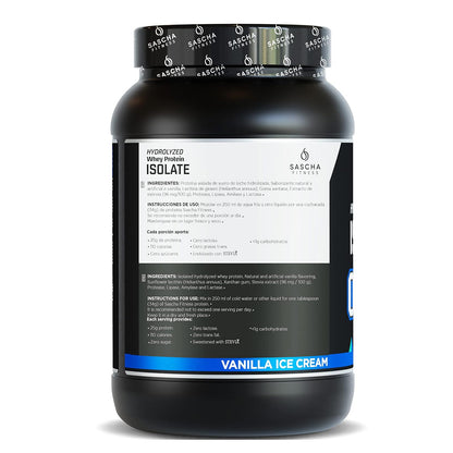 Sascha Fitness Suplemento Alimenticio Proteína sabor Vainilla, 907 gr