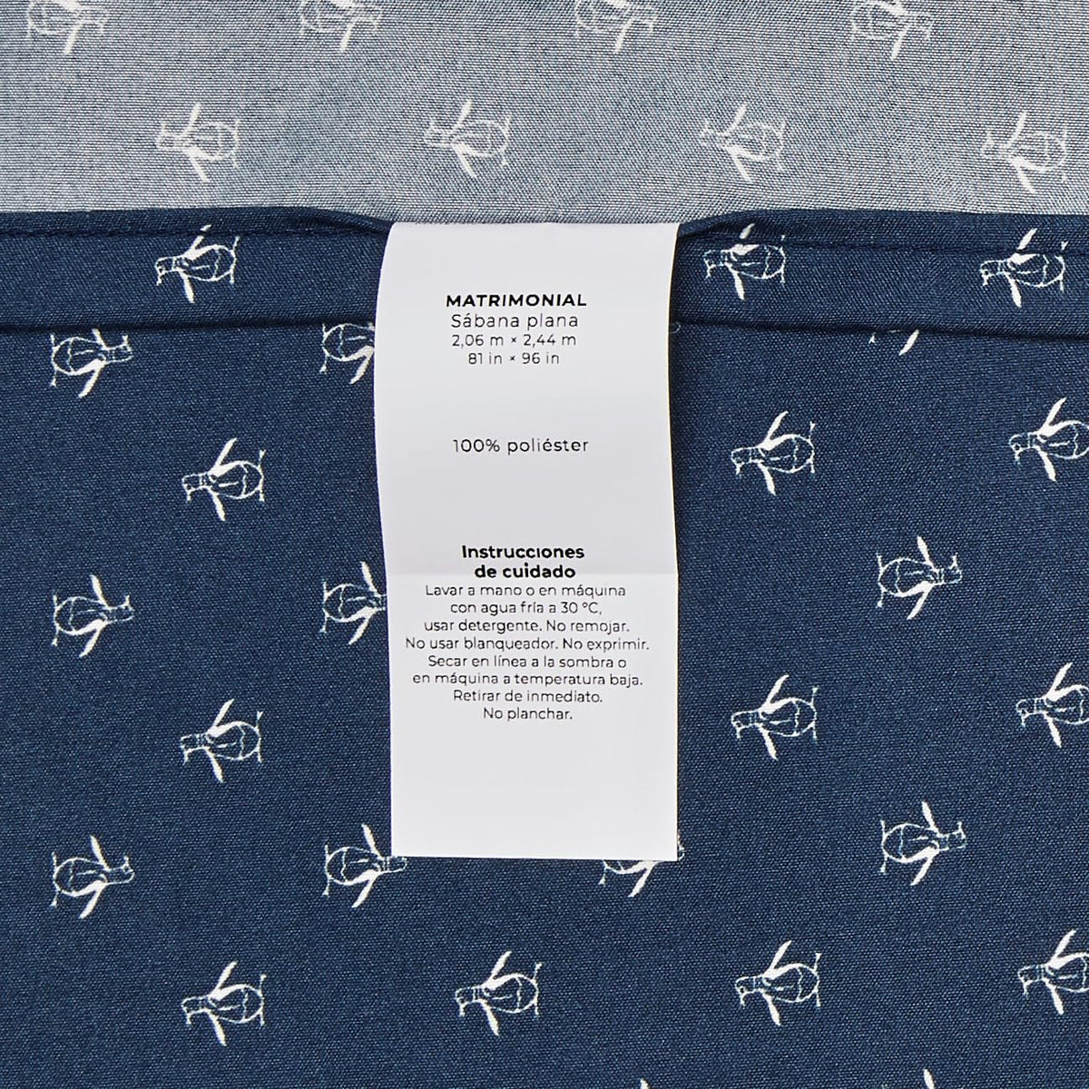 The Original Penguin MXHSA01043702 Juego de Sábanas Penguin Logo Navy, 100% Microfibra, Color Azul, Tamaño Matrimonial