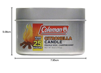 Coleman Vela aromática de citronela con mecha de madera agrietada