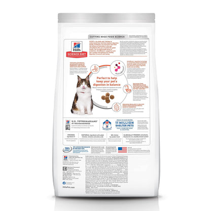 Hill's Science Diet Croquetas Digestivas para Gato Adulto Sabor Pollo 1.5Kg | Croquetas Hill's para gato, pollo real, cuidado digestivo, bienestar del microbioma, heces firmes
