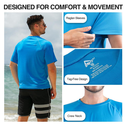 Kanu Surf Men's Solid Rashguard UPF 50+ Swim tee