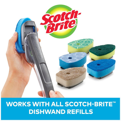 Scotch-Brite Kit avanzado de control de jabón antiarañazos, 1 varita de plato y 5 recambios de esponja, evita que el jabón se filtre, garantía sin fugas, lo mejor para ollas y sartenes antiadherentes,