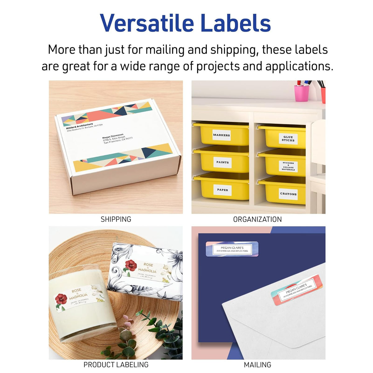 Avery Shipping Labels for Laser and Inkjet Printers, White, 2 x 4 Inches, Pack of 100 (18163)