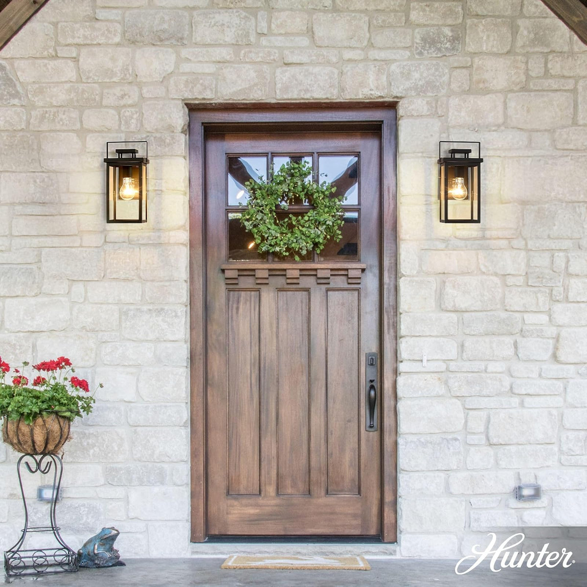 Hunter Fan, Colgante de pared Timbergrove Negro Mate para Exterior 1 Luz 11 pulgadas