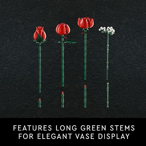 LEGO Ramo de Rosas - Model Kit de Construcción para Adultos, Años 18+ - Flores Artificiales Decoración para Hogar - 10328
