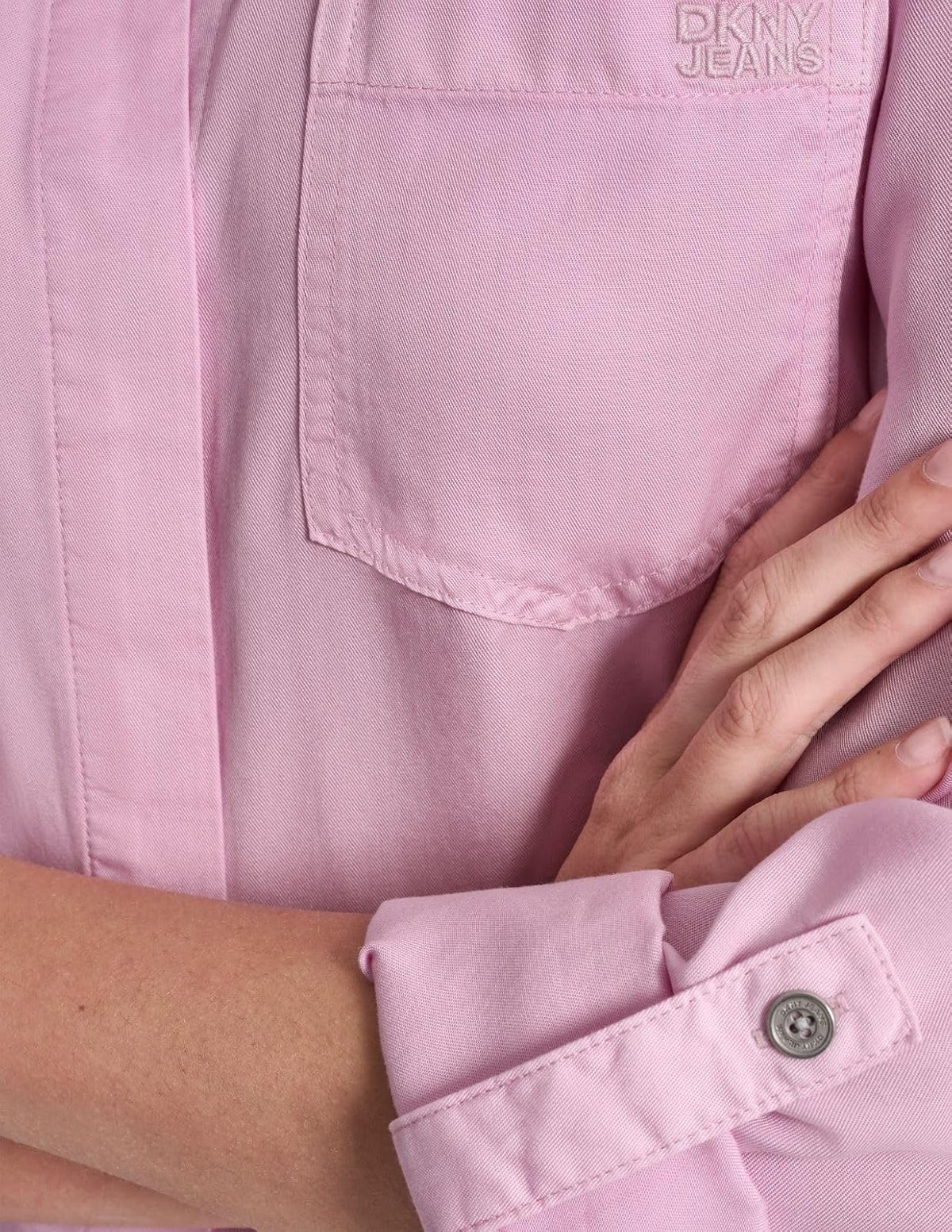DKNY - Camisa con Cuello y Solapa para Mujer con Botones y Espalda Dividida