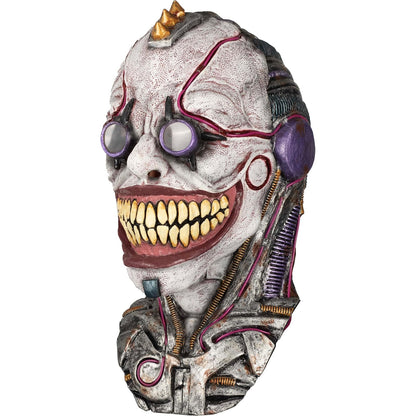 Ghoulish Productions Máscara De Látex Glasses Smile, Accesorio Payaso Sonriente, Disfraz Aterrador Halloween y Fiestas Temáticas, Cosplay Ciberpunk Clown, Diseño Artesanal Máscara Luminosa