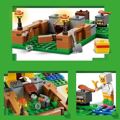 LEGO Minecraft La Granja de Gallinas – Juguete de Construcción para Niñas y Niños Mayores de 7 Años – Set Minecraft con Figuras de Animales y Gallinero – Idea de Regalo – 21585