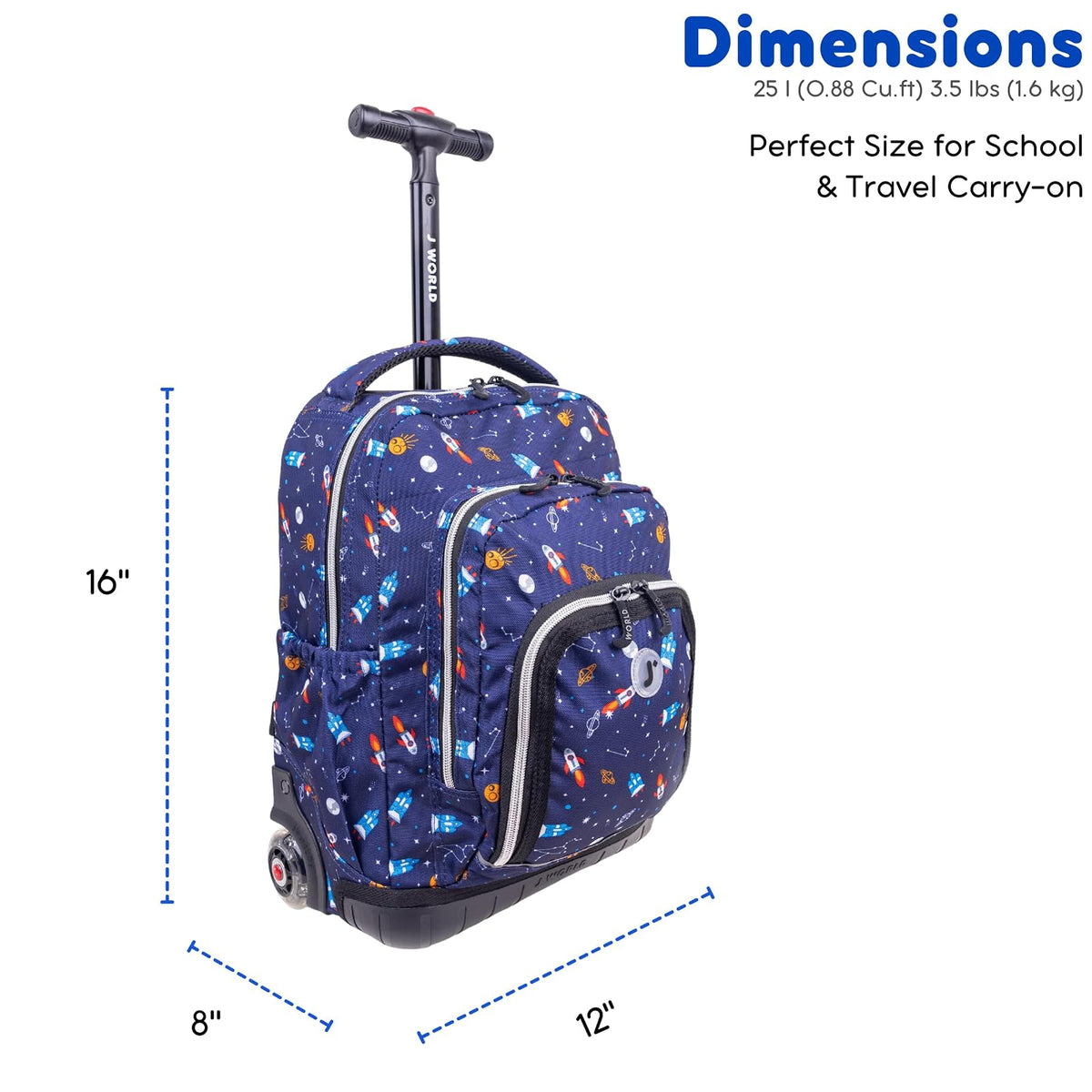 JJWorld New York Lollipop - Mochila con Bolsa para el Almuerzo, Spaceship, Una Talla