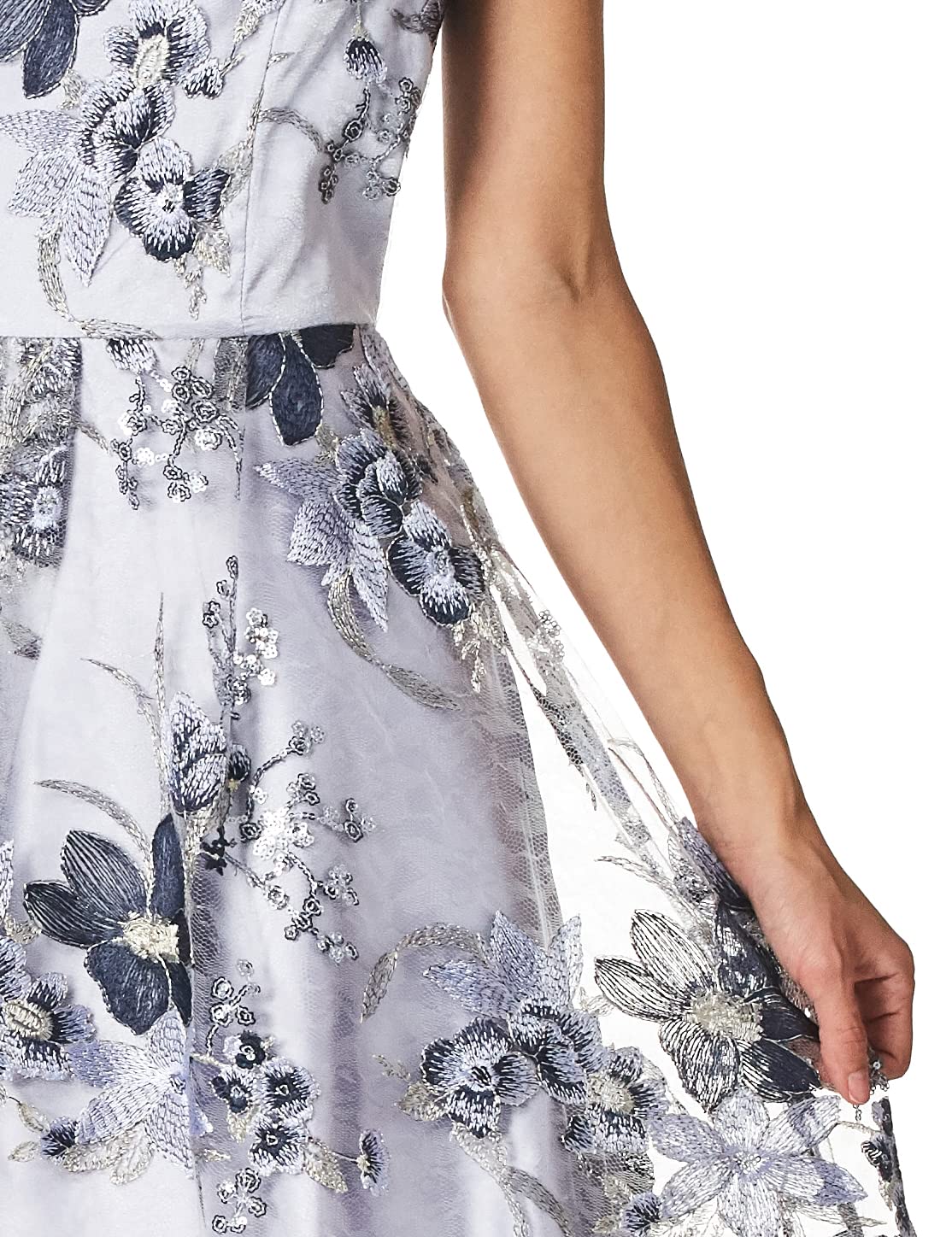 Tahari ASL Women's Ballet Neck Fit and Flare Pleated Dress