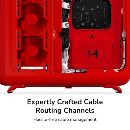 Hyte X50 Modern Performance ATX - Carcasa para Juegos de PC de Torre Media - Wild Cherry (Rojo) CS-HYTE-X50G-RR