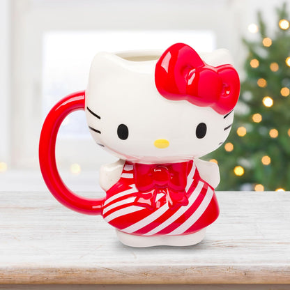 Silver Buffalo Sanrio Hello Kitty - Taza de cerámica esculpida en 3D, 20 onzas