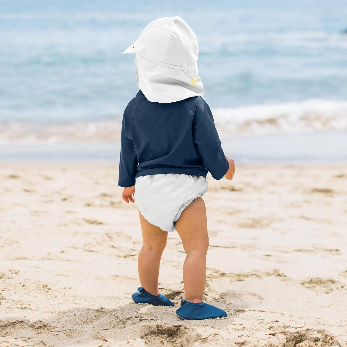 i Play., Pañal bañador para bebés, Absorbente y Reutilizable, Color New White (Blanco), de 12 a 18 Meses