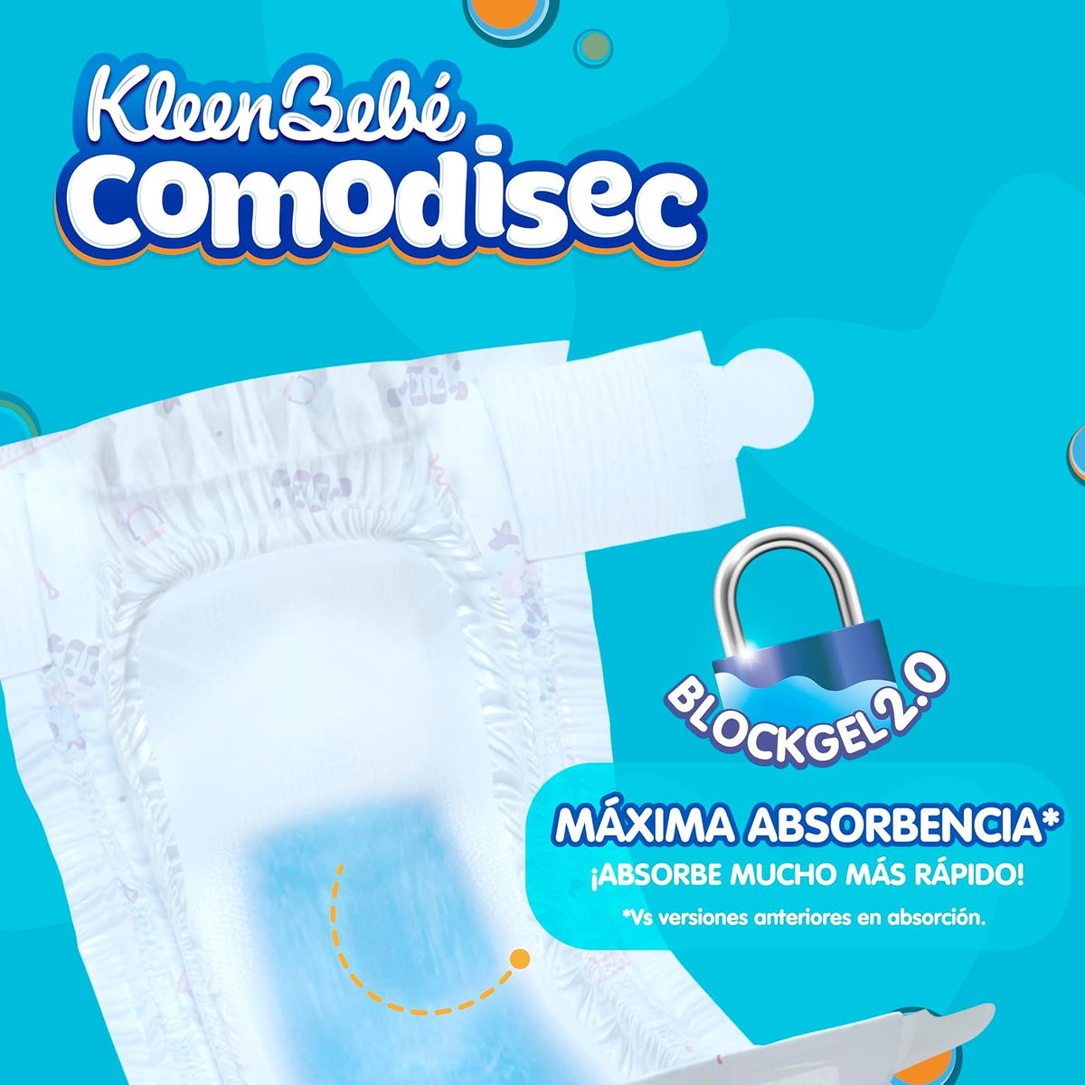 KleenBebé Comodisec, Pañal Para Bebé, Tamaño Grande, Caja Con 216 Pañales