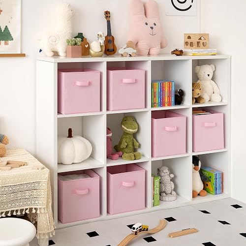 GRANNY SAYS Cubos Almacenaje, Pack de 6 Cubos de Almacenamiento 27x27, Cajas Almacenaje Tela, Cestas Organizadoras, Cajas Organizadoras Plegable, Kallax Accesorios, Cajas para Estanterias, Rosa