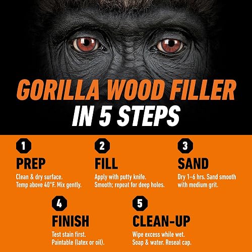 Gorilla Relleno de Madera Multiusos Acabado Natural 16oz