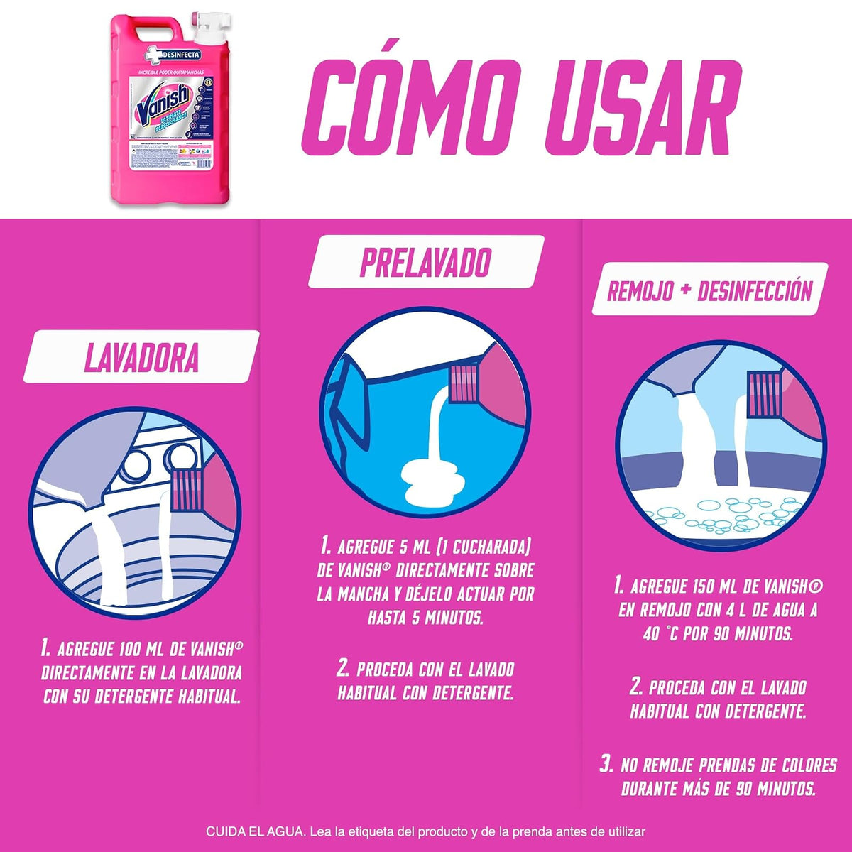 Vanish® Quitamanchas Líquido Multiusos para Ropa de Color de 9 L