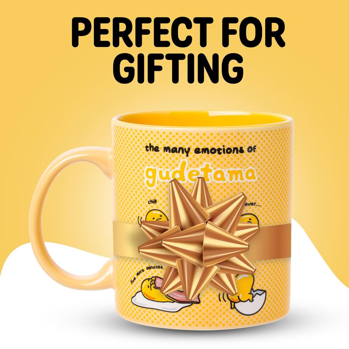 Silver Buffalo Sanrio The Many Emotions of Gudetama Lazy Egg Taza de cerámica, 20 onzas