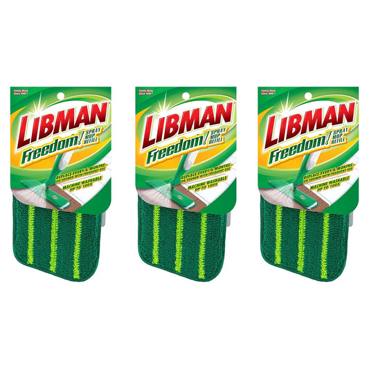 Libman Freedom - Recambios para trapeador en Aerosol, 3 Piezas, Color Verde