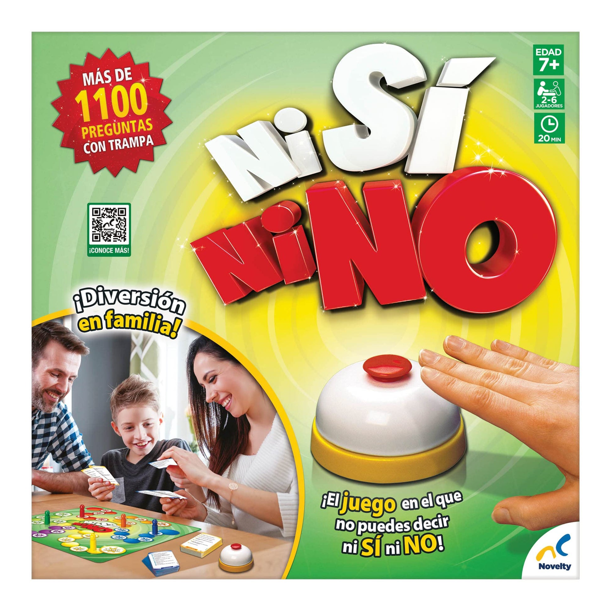 Novelty Corp Ni Si Ni No, Juego de Mesa, Juegos Clásicos y Tradicionales para 2-4 Jugadores, Edad Recomendada: 8 Años en Adelante