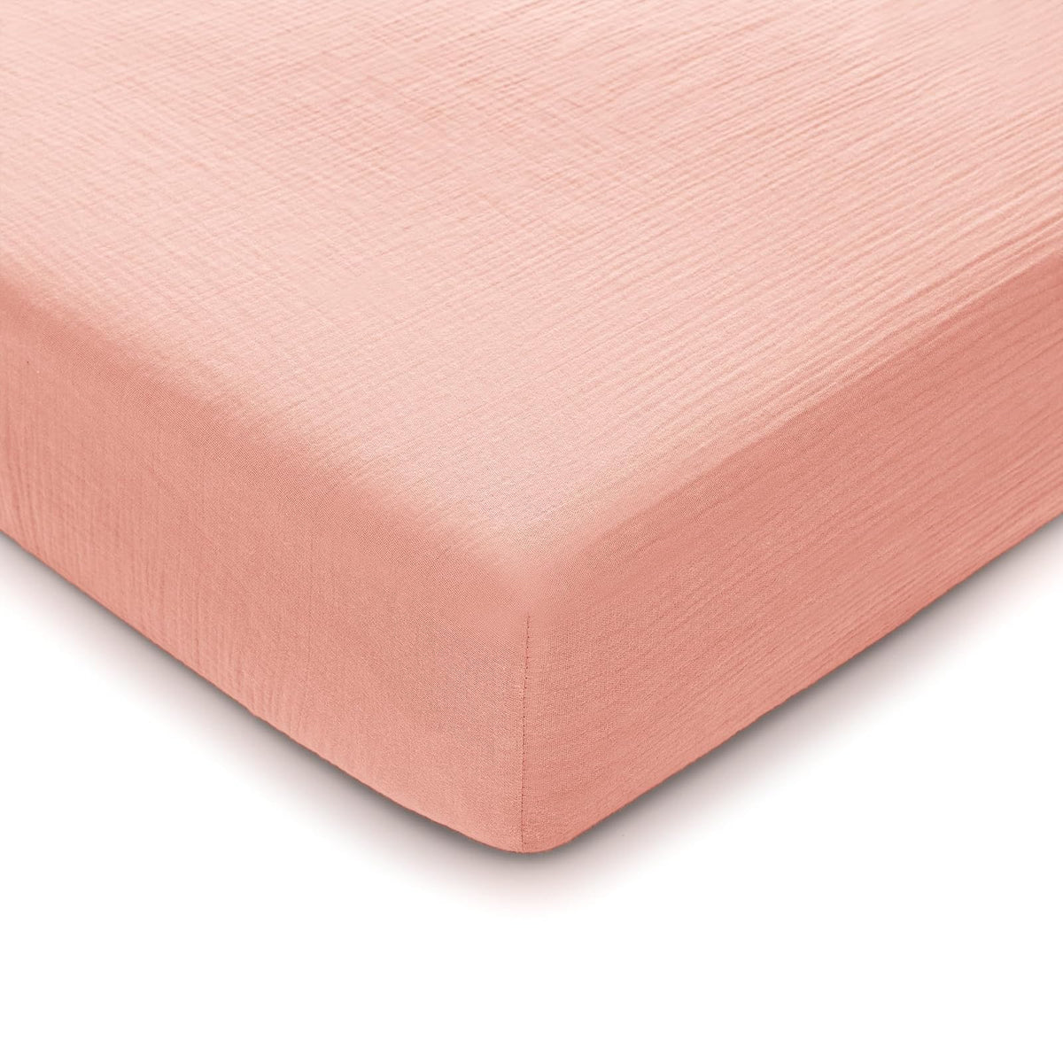 Comfy Cubs Sábana de Muselina de Algodón para Cuna, Blanco - Rosa Encaje - Cuna