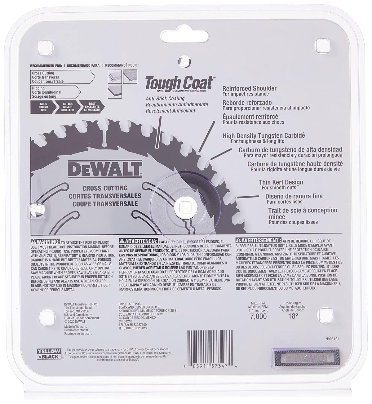 DEWALT DWA181440 Disco Sierra Circular 8-1/4 pulgadas