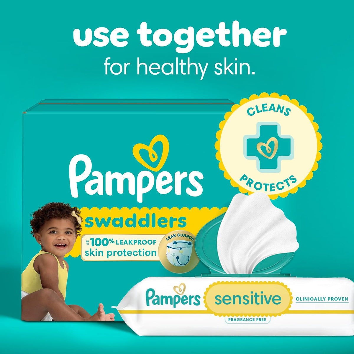 Pampers Sensitive Wipes 3x Travel Pack 168 Count