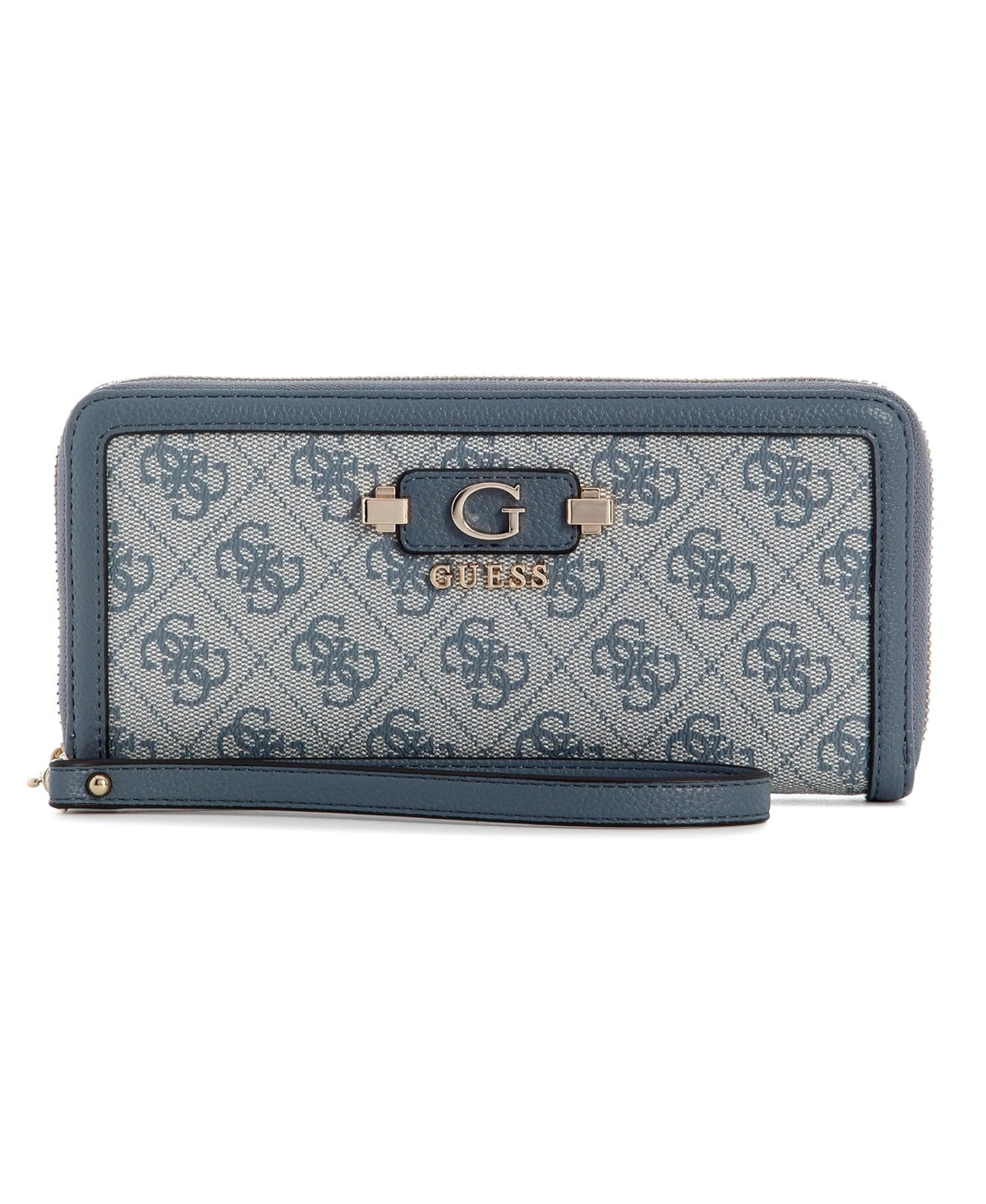 GUESS CARTERA GRANDE LINDSEY EN COLOR AZUL ESTAMPADO