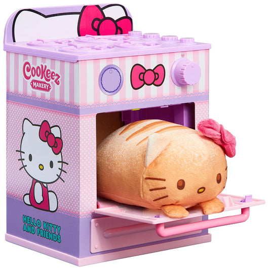 Cookeez Makery - Set de Juego Horno Mágico Hello Kitty and Friends para Niñas, Peluche Sorpresa Interactivo con Aroma, Incluye Accesorios