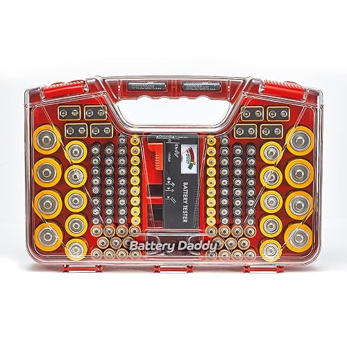 Ontel Battery Daddy 180 organizador de baterías y estuche de almacenamiento con probador, 1 unidad
