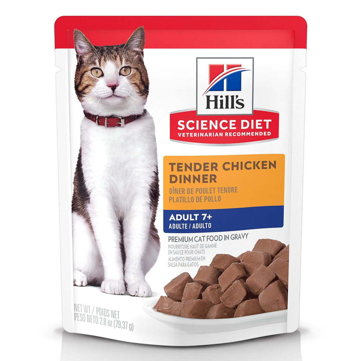 Hill's Science Diet Alimento Húmedo para Gato Adulto Pollo 24 Pack 79G | Alimento húmedo Hill's para gato, pollo real, digestión saludable, sistema inmunológico fuerte, omega-6 y vitamina E