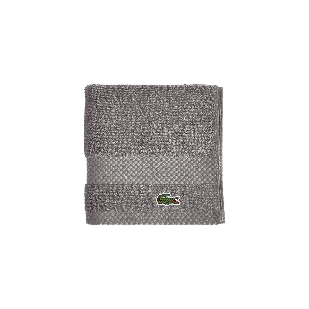 Lacoste Heritage - Paño de Lavado 100% algodón Supima (meteorito, 13 x 13 Pulgadas), Altamente Absorbente y de Secado rápido, Toalla de baño súper Suave de Alta Calidad, Esencial para el baño, Regalo - Wash Cloth 13x13 - Meteorita