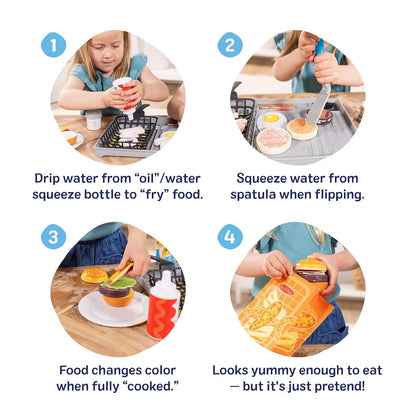 Melissa & Doug Water Wow! Set de Juego de Cocina: Juego de Comida de Juguete Que Cambia de Color, 27 Piezas - 6074893 - Manualidades Niños - Regalo Niño 3 años + - Accesorios Cocinita Infantil