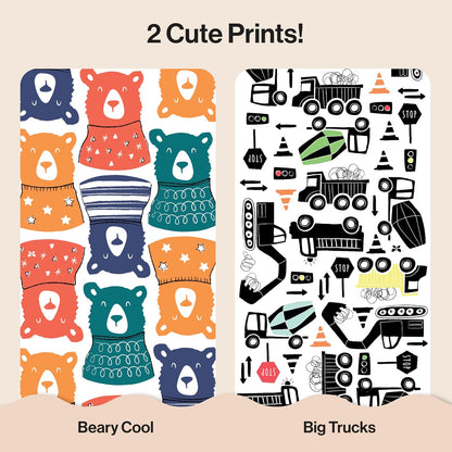 The Honest Company Comfort - Pañales secos, hipoalergénicos, sin fragancias, piel sensible, Beary Cool + Big Trucks, caja Club tamaño 6 (35+ libras), 40 unidades