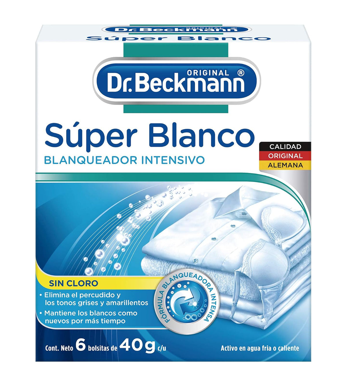 Dr. Beckmann, Quitamanchas Intenso Multiusos, en Polvo, 1 kg + Quitamanchas Desodorante y Sudor 500 ml + Blanqueador Intensivo, Súper Blanco