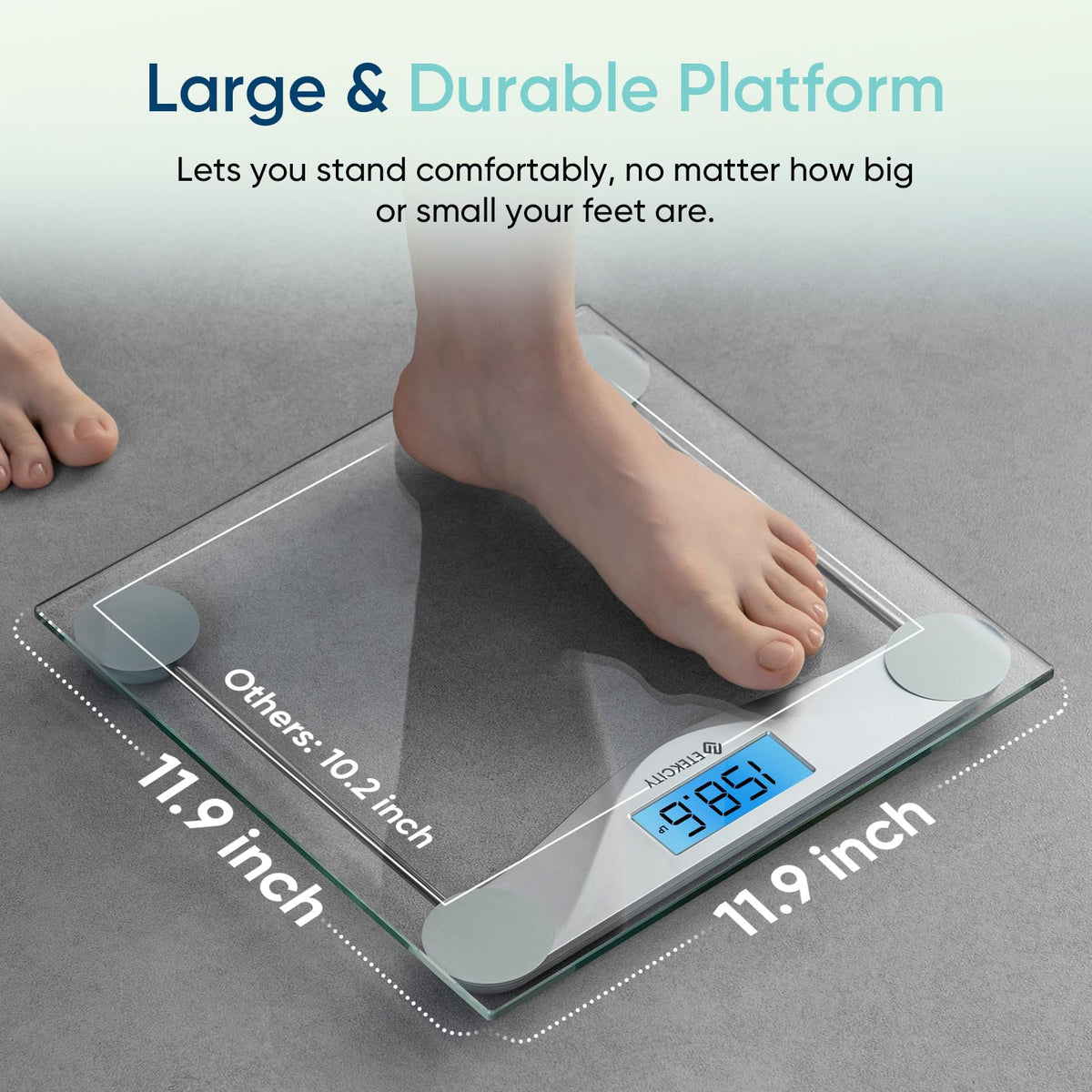 Etekcity Digital Body Weight Bathroom Scale With Body Tape Measure, Tempered Glass, 400 Pounds Scales