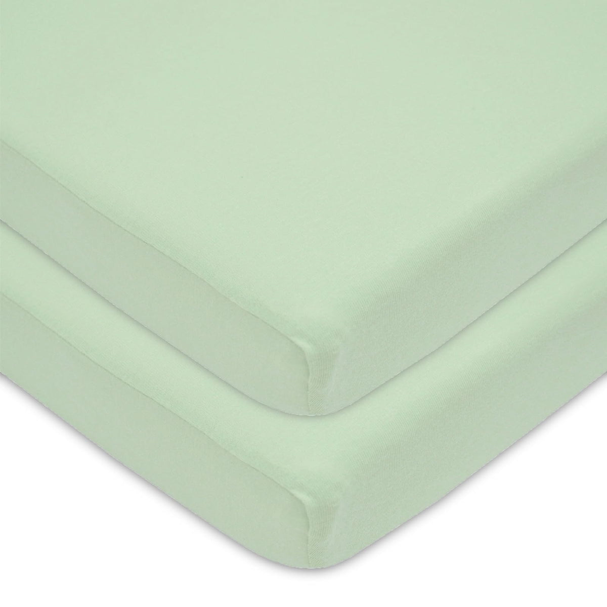 American Baby Company Sábana Ajustable de Algodón para Mini Cuna - Celery - 2 Piezas