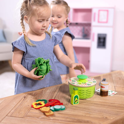 Melissa & Doug Centrifugador de Ensalada, Kit de Juguetes, Juego de Roles, Comida de Juguete para Niños y Niñas de Edad 3+