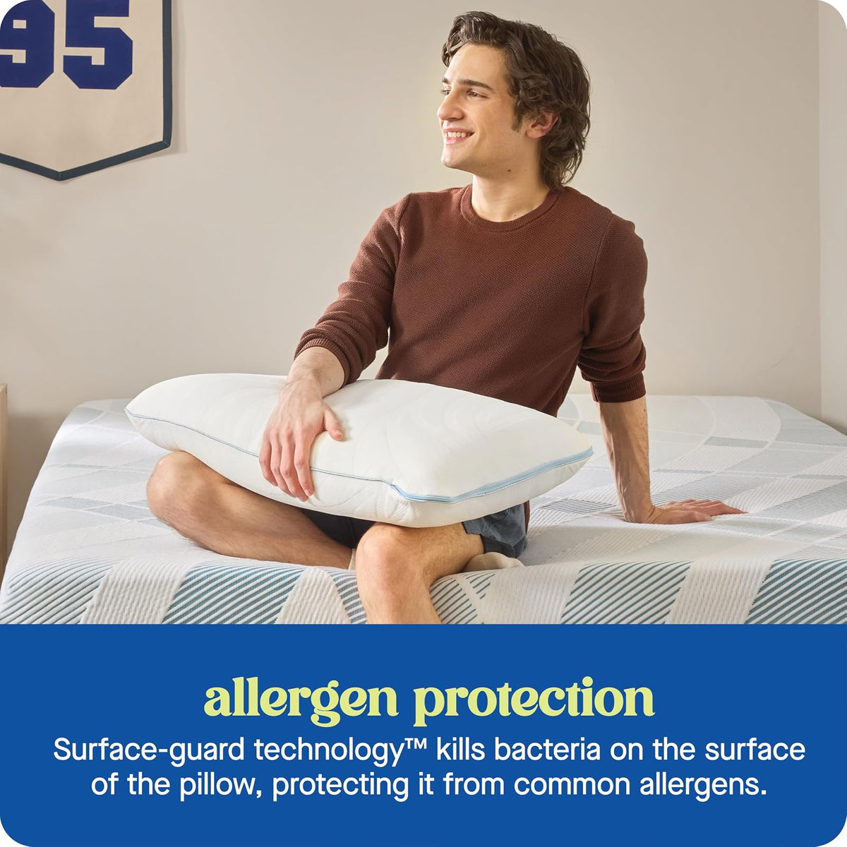 SEALY Dreamlife - Tecnología de protección de Superficie de enfriamiento de Espuma viscoelástica tamaño Queen, Funda extraíble Lavable a máquina, 1 año de garantía, 2 Unidades