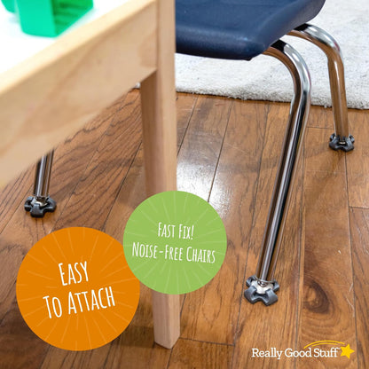 Really Good Stuff - Deslizadores de Silla de pies Peludos, Reductor de Ruido para sillas de Aula y escritorios, Deslizadores para Evitar arañazos y arañazos en el Piso, Funda de Pierna de Silla a