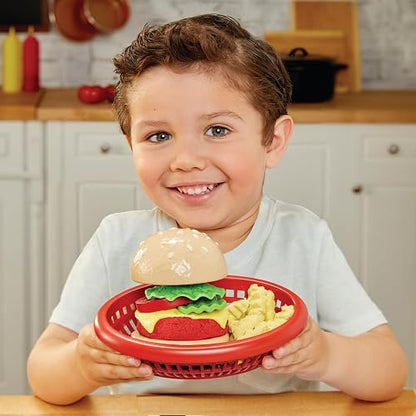 Little Tikes, Creative Chefs Kit de Hamburguesa, Juguetes de Cocina, Incluye Arena Make-It! Mix, 22 Accesorios, +3 Años