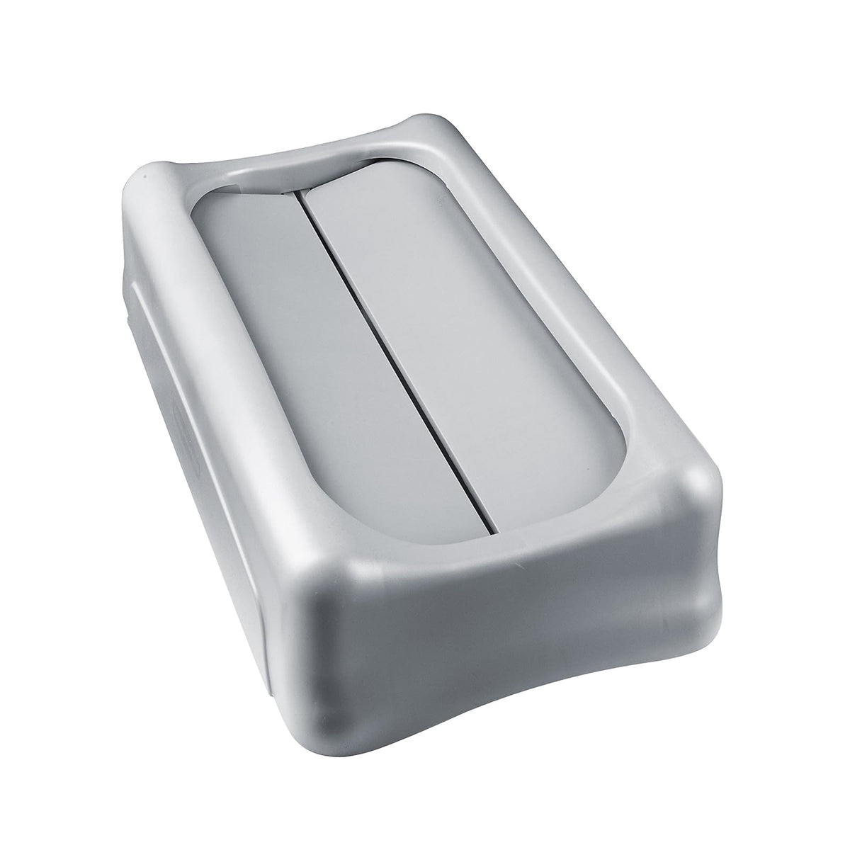 Rubbermaid Commercial Products Slim Jim® – Tapa Abatible para Contenedor, Oculta Residuos y Permite Acceso sin Contacto, Codificación por Colores para Separación de Residuos, Gris FG267360GRAY
