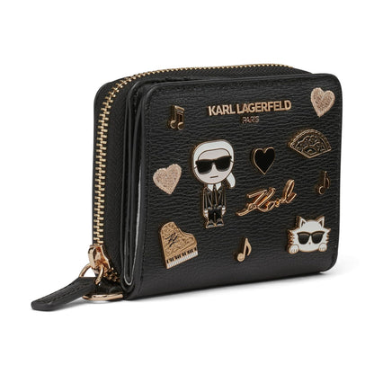 Karl Lagerfeld Paris Jacqueline SLG portafolios, Negro/Dorado