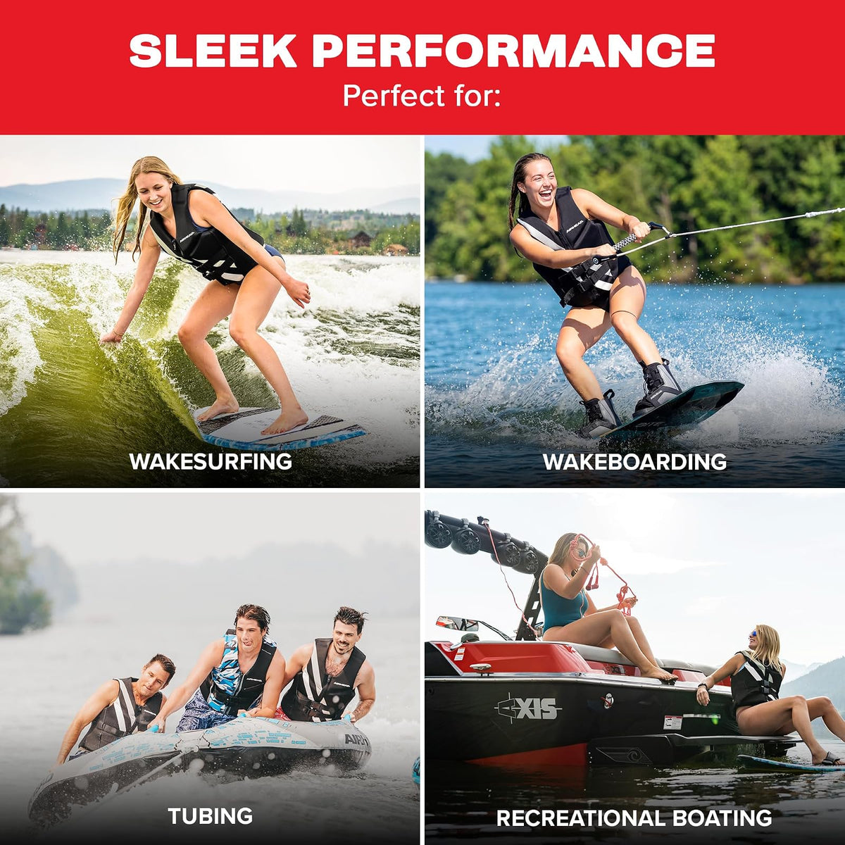 Airhead Orca Neoprene Kwik-Dry Neolite Life Jacket, USCG Approved Adult, Youth and Child Sizes
