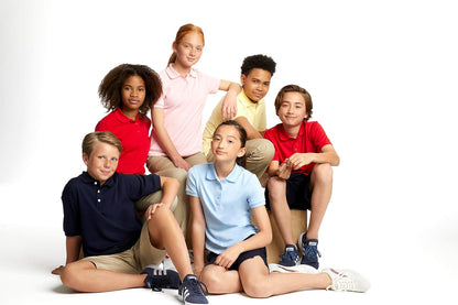 French Toast Girls' Short Sleeve Picot Collar Polo School Uniform Shirt (Standard and Plus)