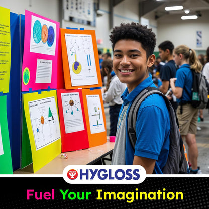 Hygloss Products Fluorescent Poster Board - 25 Neon Colored Poster Board Sheets - 22 x 28 Inches, Assorted Colors