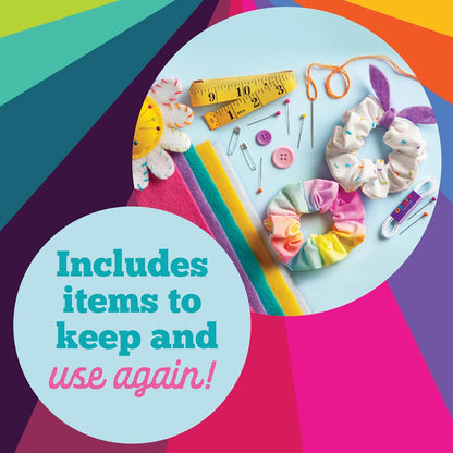 Craft-tastic Let's Learn to Sew – Mini kit de costura, artes y manualidades, suministros de arte, kit de bordado para principiantes, incluye suministros de costura, instrucciones fáciles de plegar,
