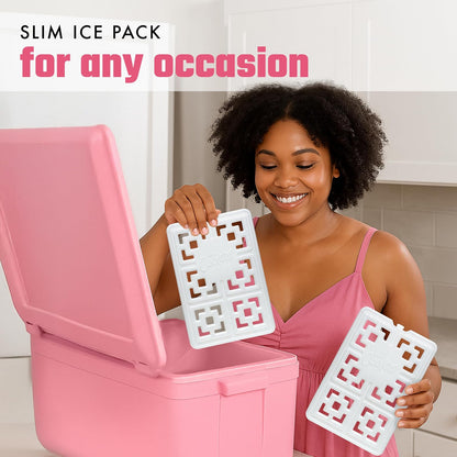 Fit & Fresh Cool Coolers Fashion Ice by, Bolsas de Hielo Delgadas, diseño único de Bolsa de Hielo para Mujer, Bolsas de Hielo Reutilizables Que ahorran Espacio para loncheras, Paquetes de Hielo